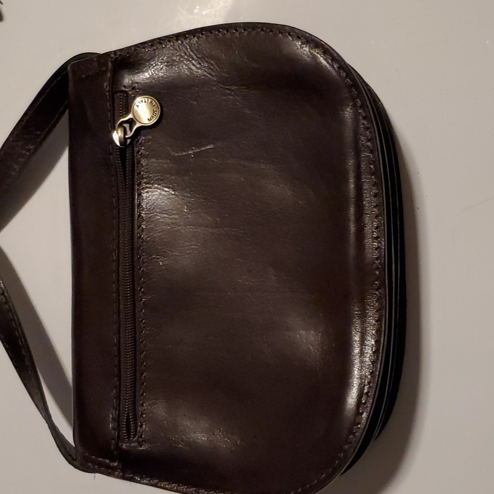 Vera Pelle Made In Italy Leather Dark Brown shoulder bag. Vintage - Picture 6 of 10